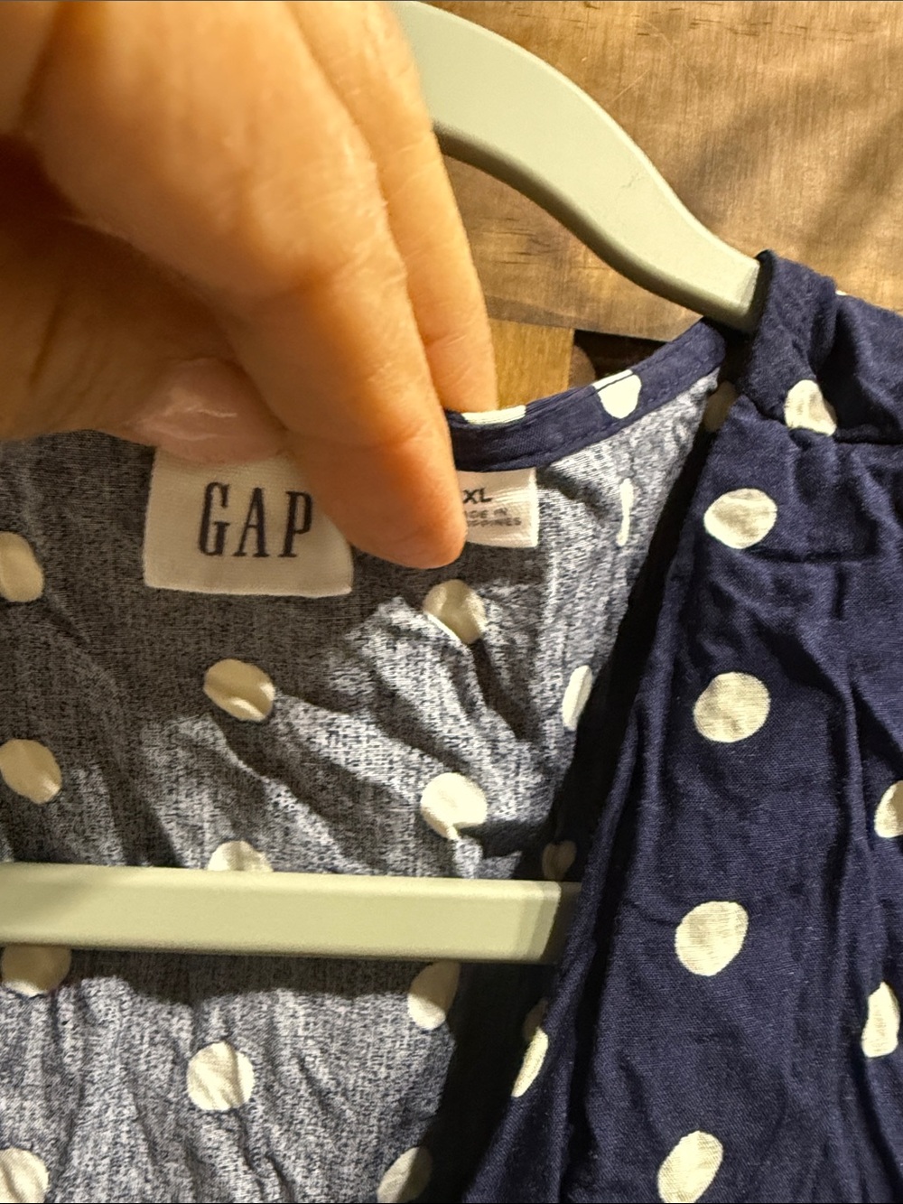GAP Navy Blue Polka Dot Shirt